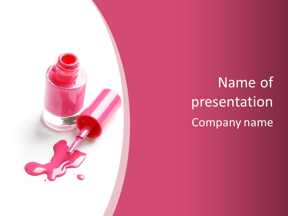 Cosmetics Manicure Pink PowerPoint Template