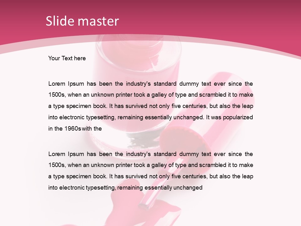 Cosmetics Manicure Pink PowerPoint Template