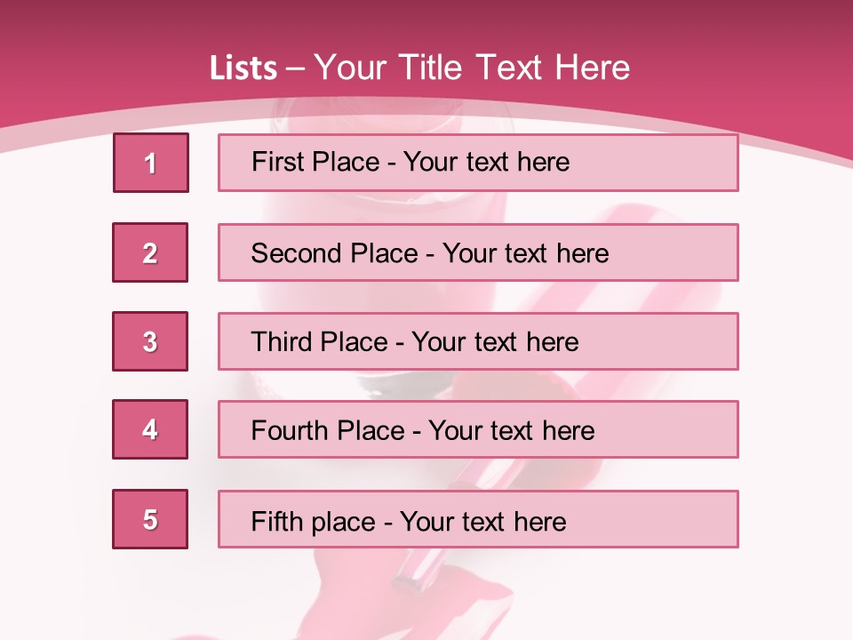 Cosmetics Manicure Pink PowerPoint Template