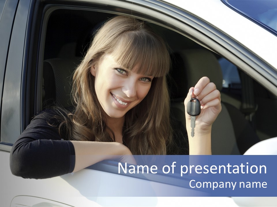 Vehicle Female Drive PowerPoint Template