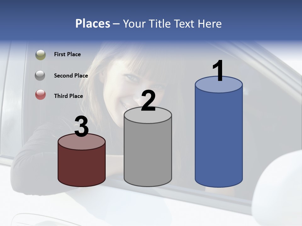 Vehicle Female Drive PowerPoint Template