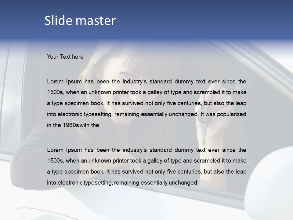 Vehicle Female Drive PowerPoint Template