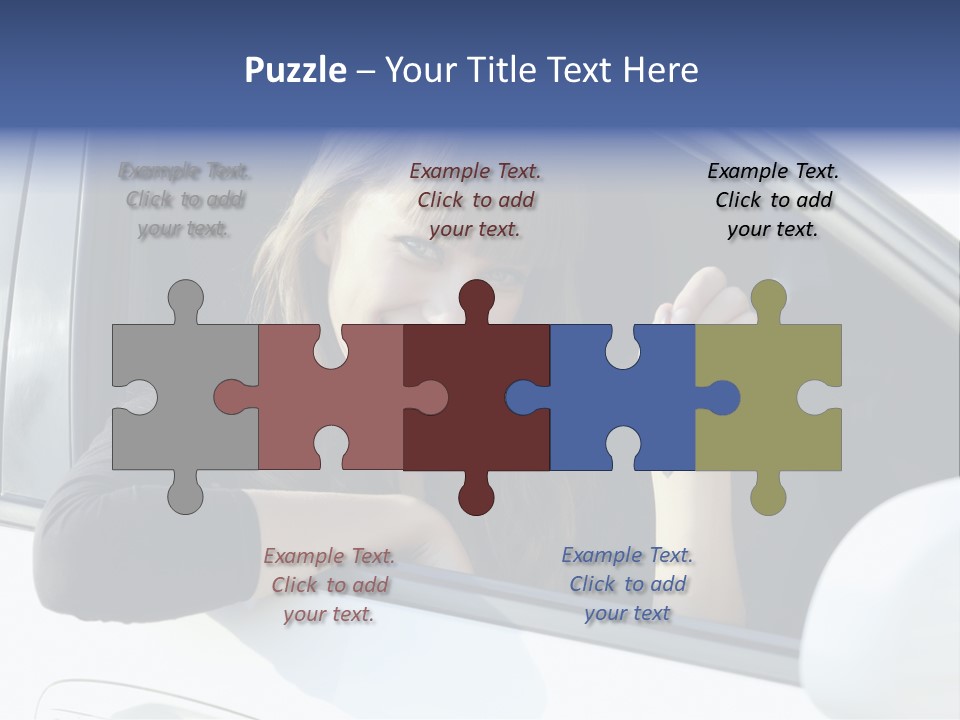 Vehicle Female Drive PowerPoint Template