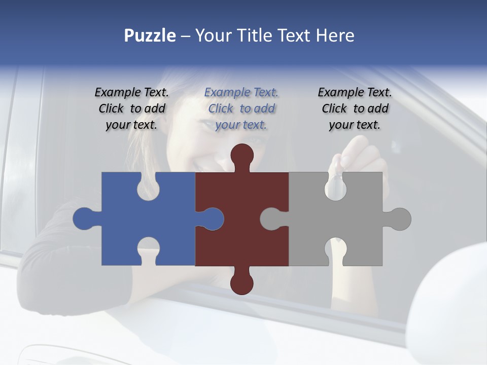 Vehicle Female Drive PowerPoint Template