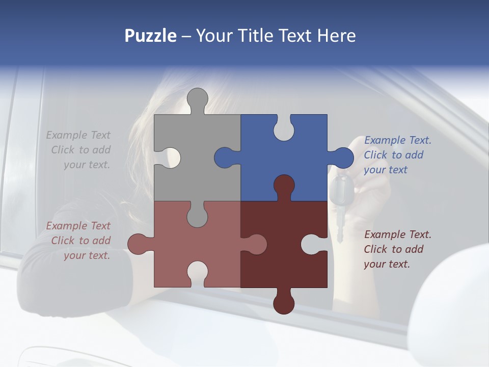 Vehicle Female Drive PowerPoint Template