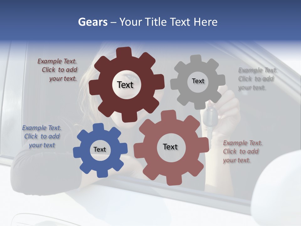 Vehicle Female Drive PowerPoint Template