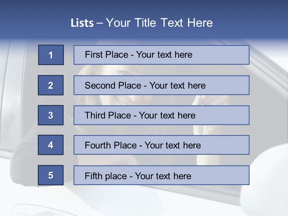 Vehicle Female Drive PowerPoint Template
