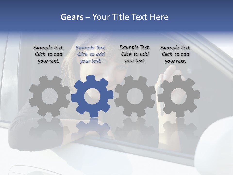 Vehicle Female Drive PowerPoint Template