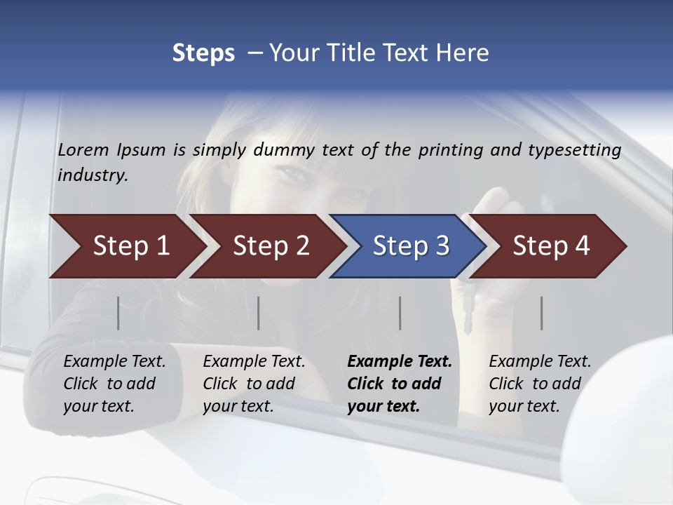 Vehicle Female Drive PowerPoint Template