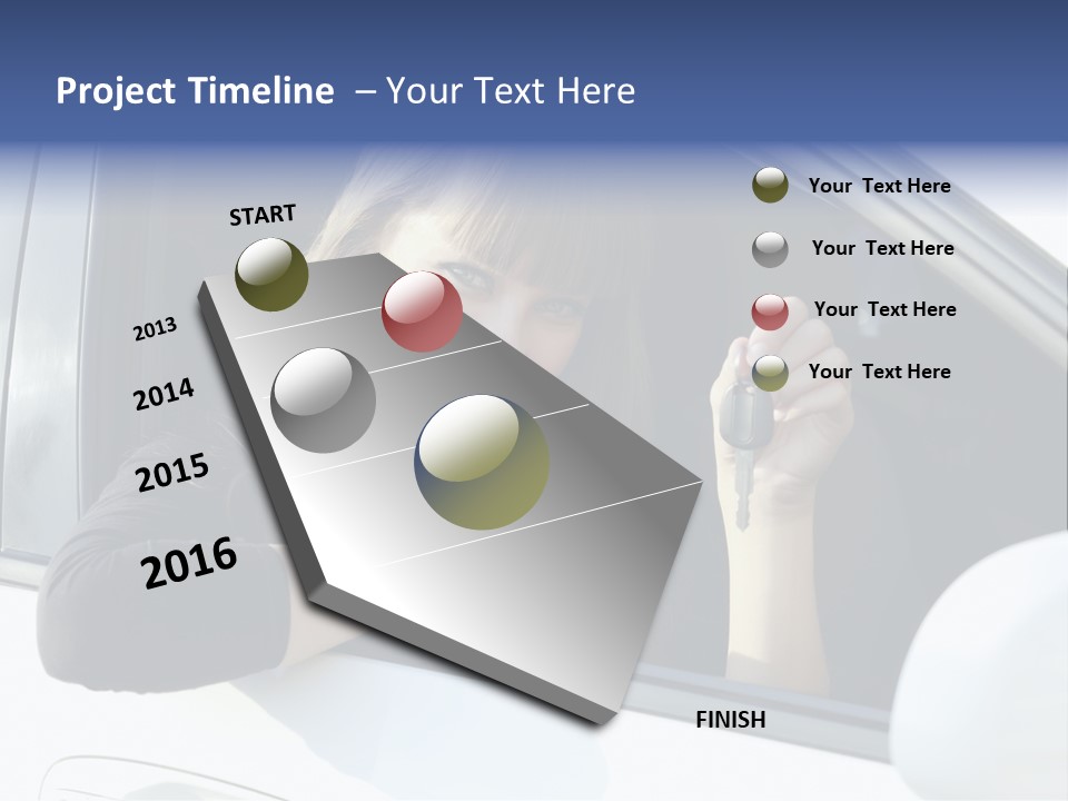Vehicle Female Drive PowerPoint Template