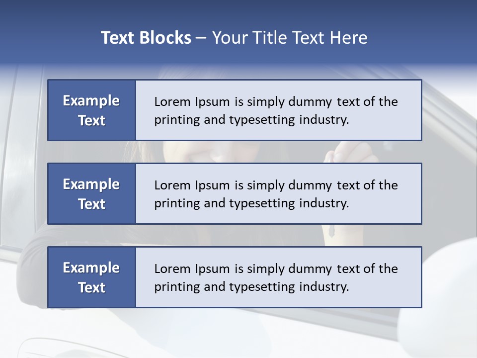 Vehicle Female Drive PowerPoint Template