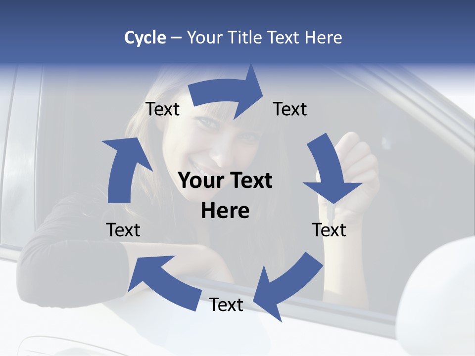 Vehicle Female Drive PowerPoint Template