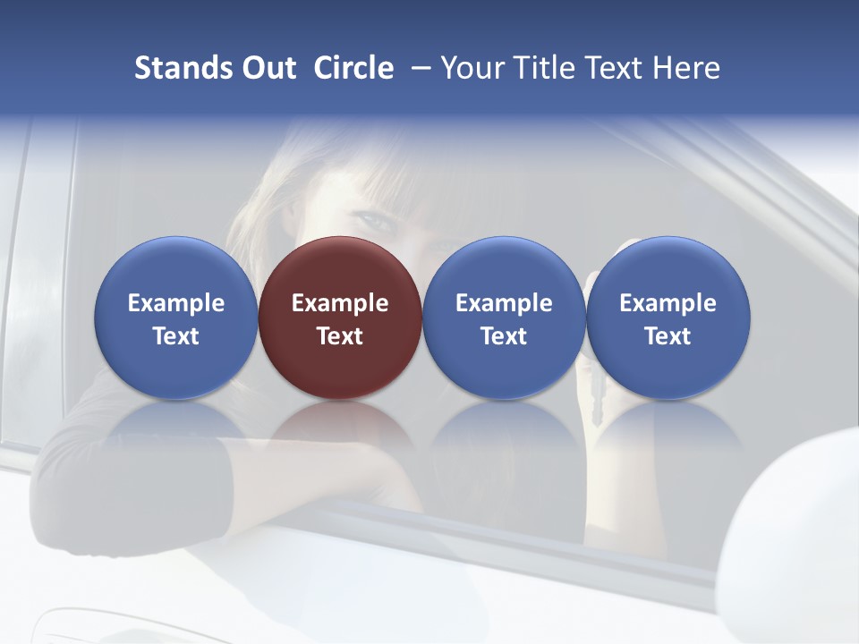 Vehicle Female Drive PowerPoint Template