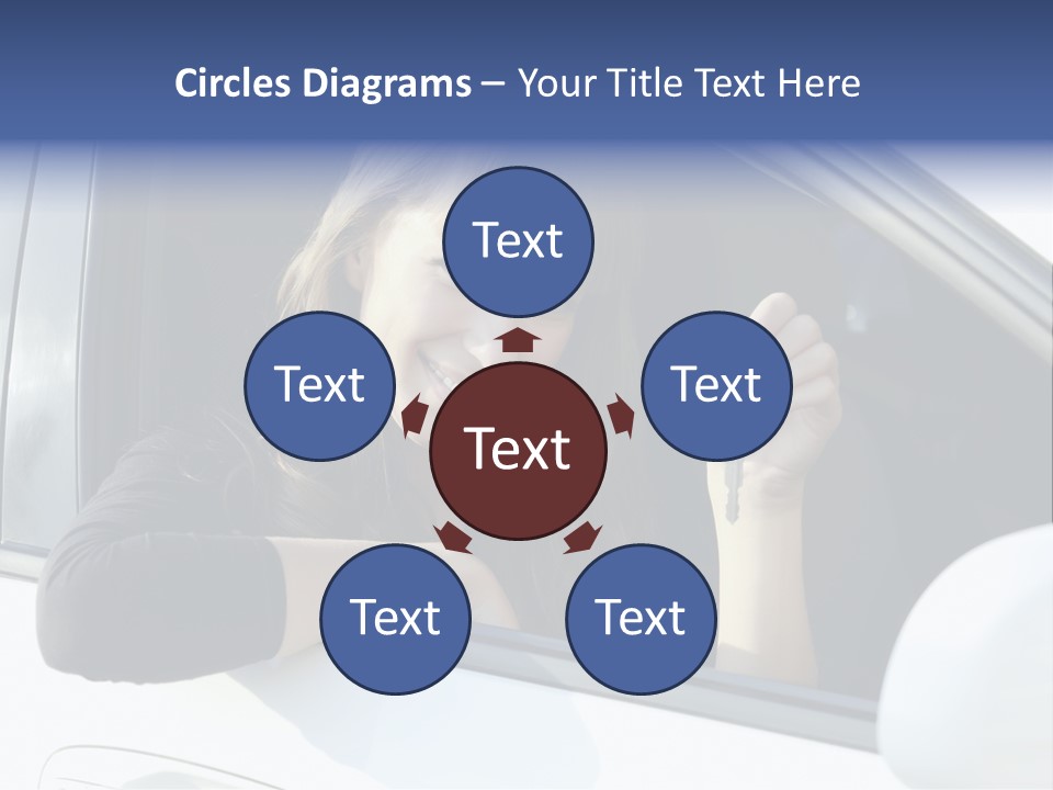 Vehicle Female Drive PowerPoint Template