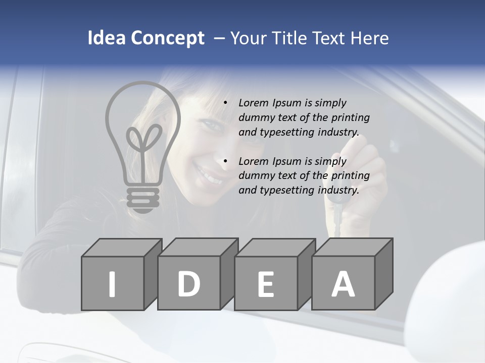 Vehicle Female Drive PowerPoint Template