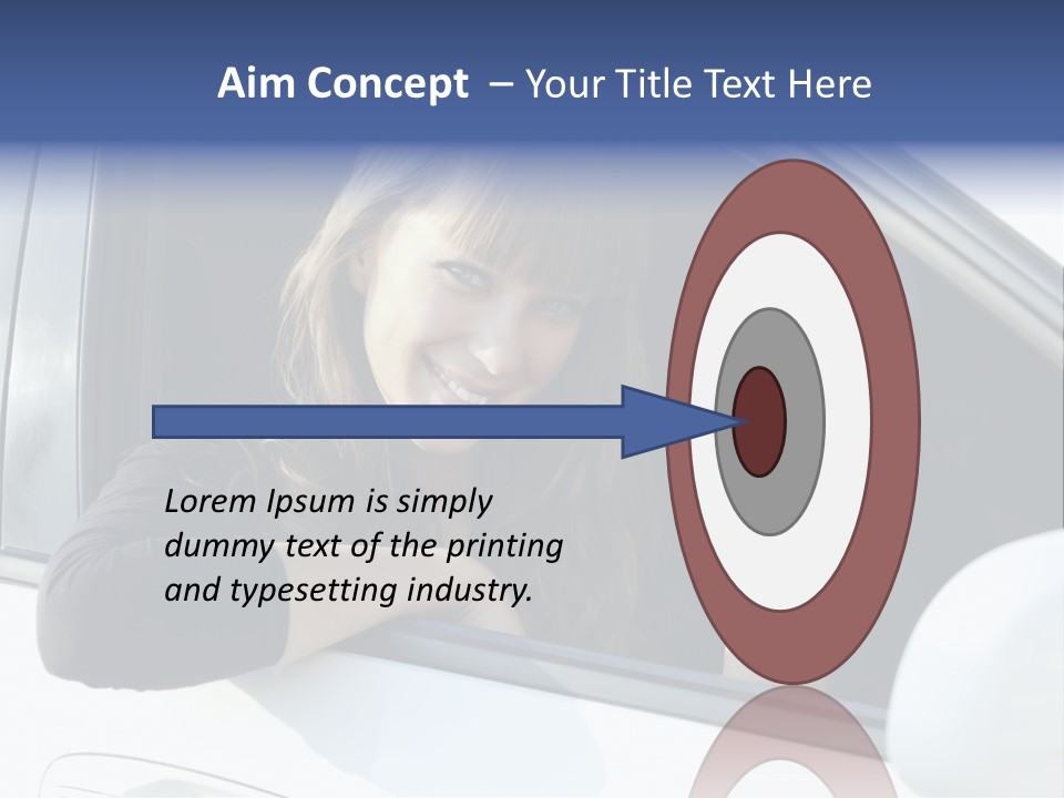 Vehicle Female Drive PowerPoint Template