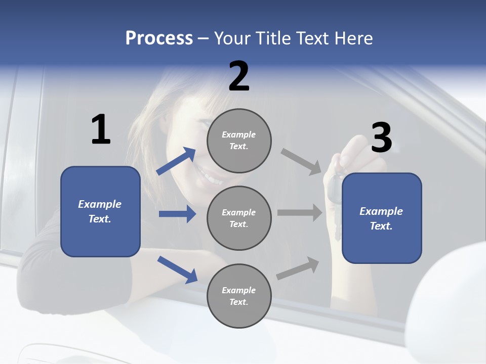 Vehicle Female Drive PowerPoint Template
