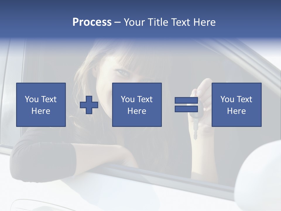 Vehicle Female Drive PowerPoint Template