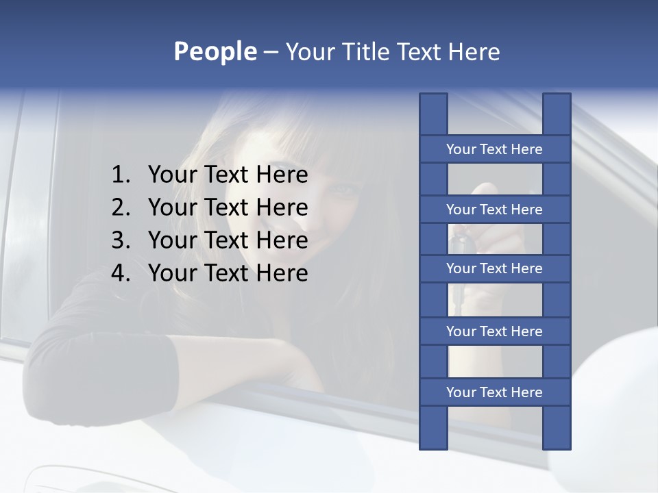 Vehicle Female Drive PowerPoint Template