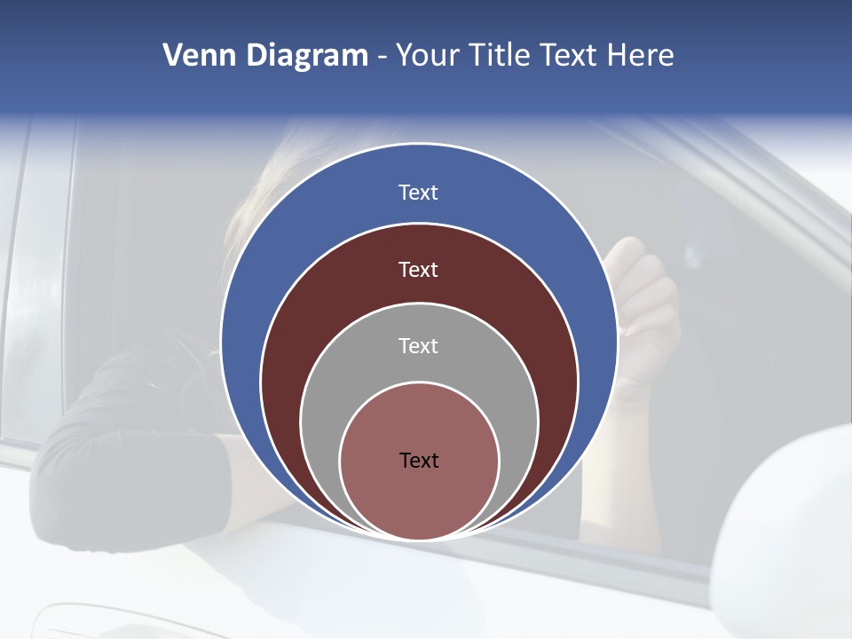 Vehicle Female Drive PowerPoint Template