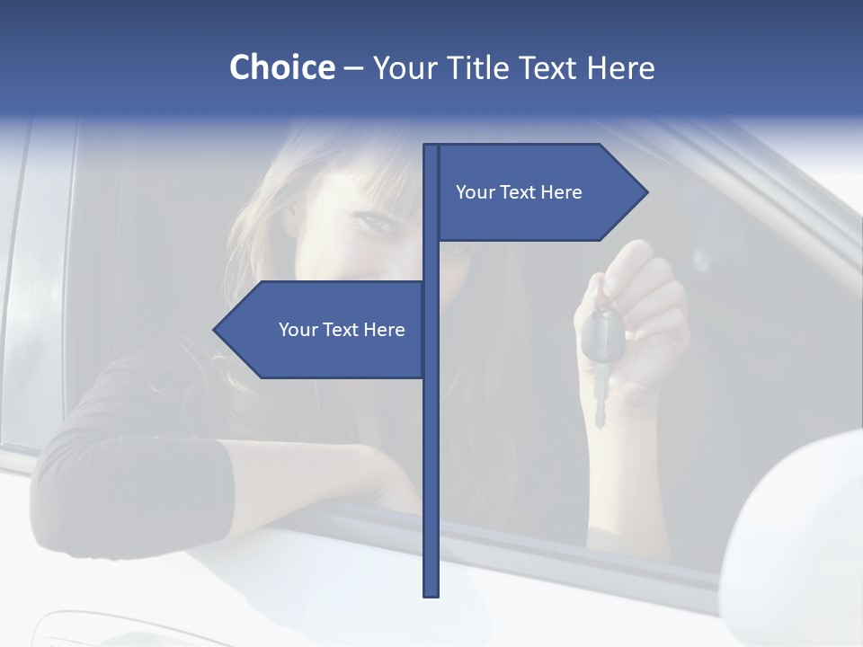 Vehicle Female Drive PowerPoint Template