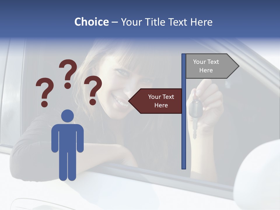 Vehicle Female Drive PowerPoint Template