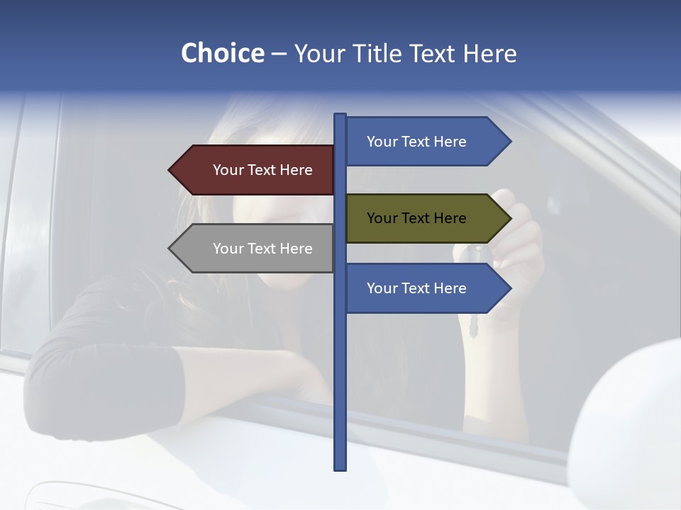 Vehicle Female Drive PowerPoint Template