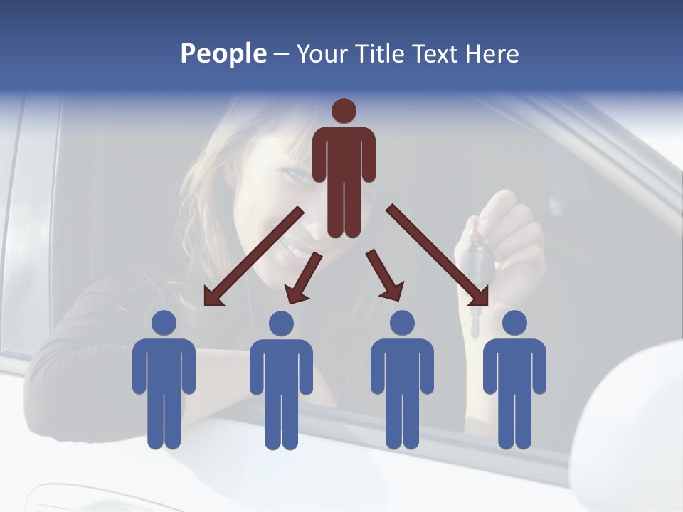 Vehicle Female Drive PowerPoint Template