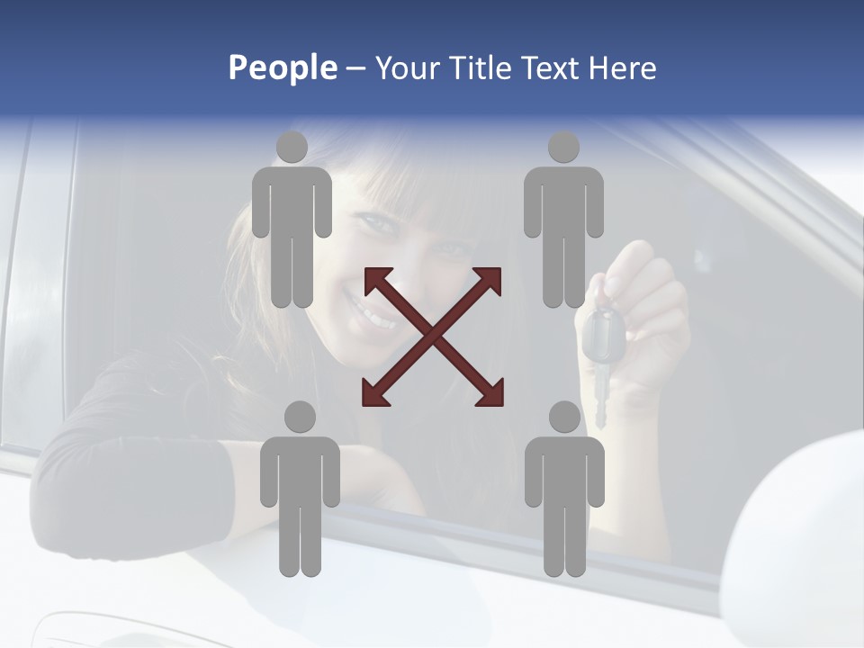 Vehicle Female Drive PowerPoint Template