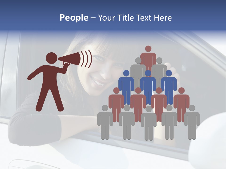 Vehicle Female Drive PowerPoint Template