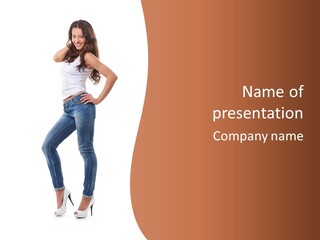 Standing Sensuality Emotional PowerPoint Template