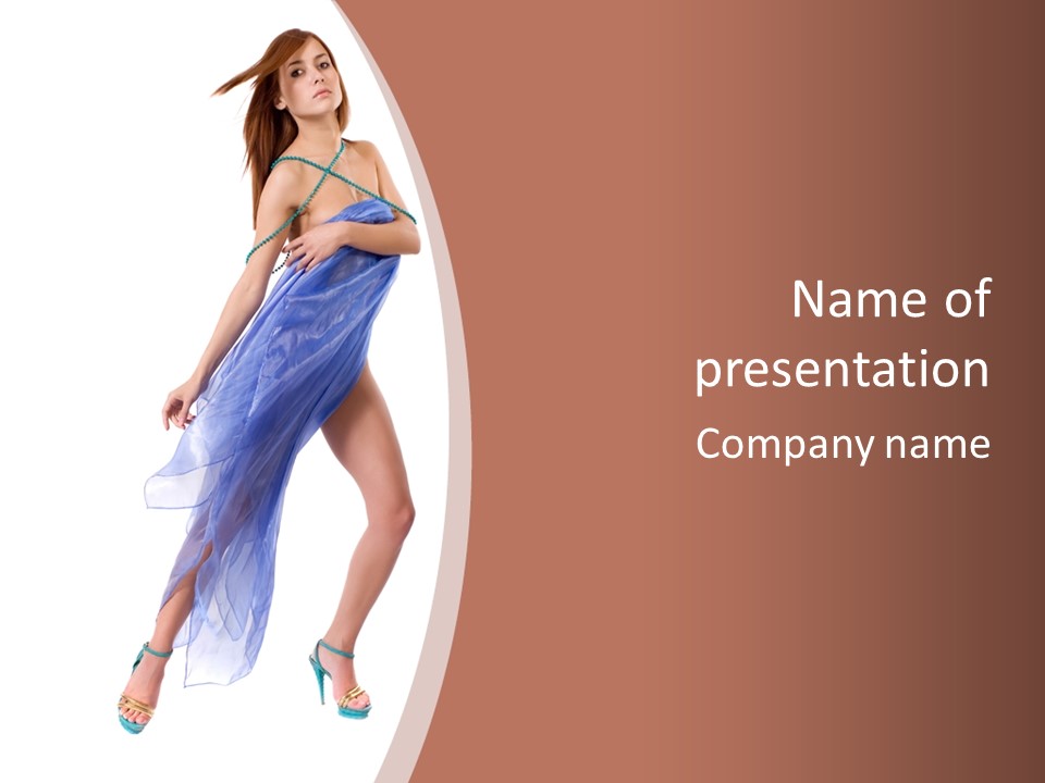 Red Height Woman PowerPoint Template