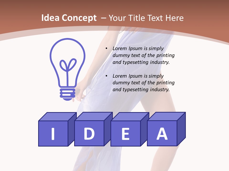 Red Height Woman PowerPoint Template