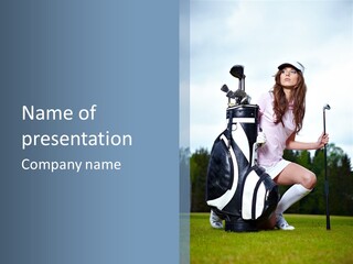 Meadow Woman Sport PowerPoint Template