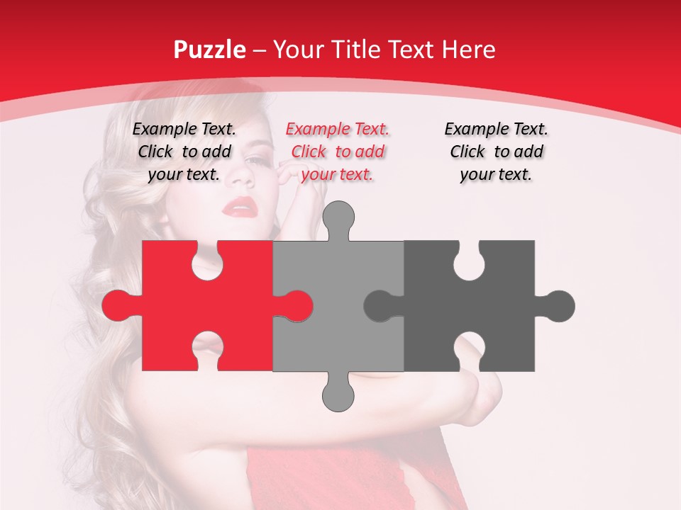 Looking Sensuality White PowerPoint Template