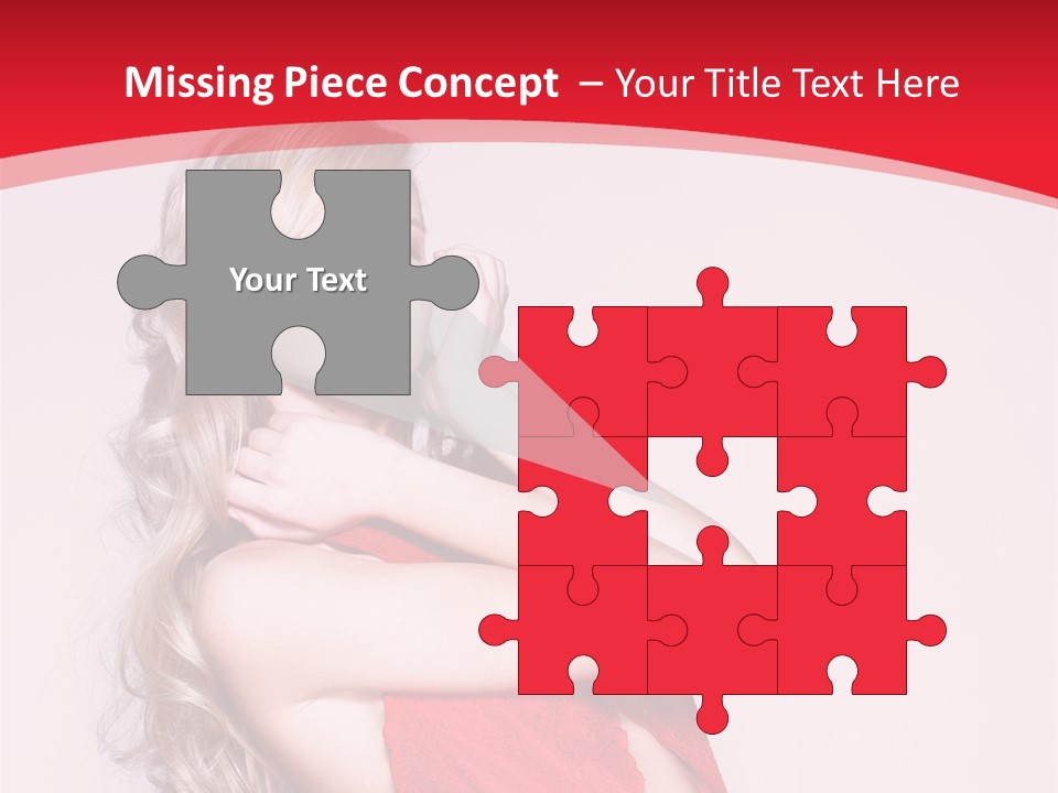 Looking Sensuality White PowerPoint Template