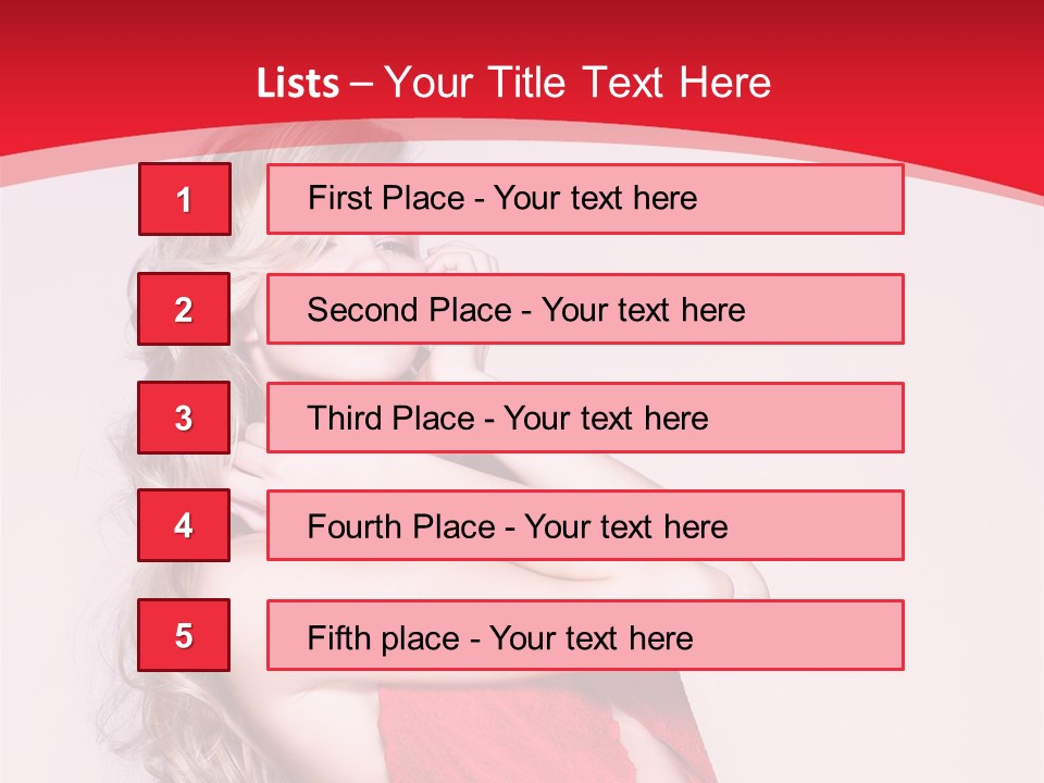 Looking Sensuality White PowerPoint Template