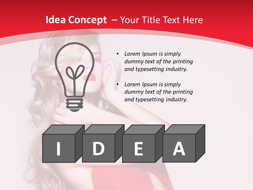 Looking Sensuality White PowerPoint Template