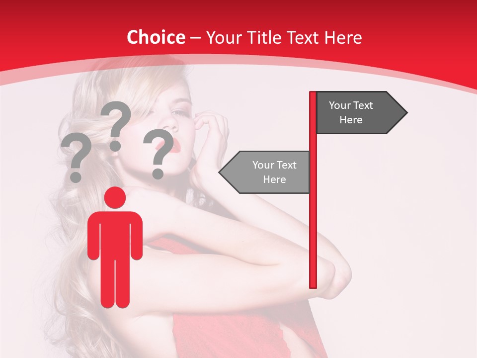Looking Sensuality White PowerPoint Template