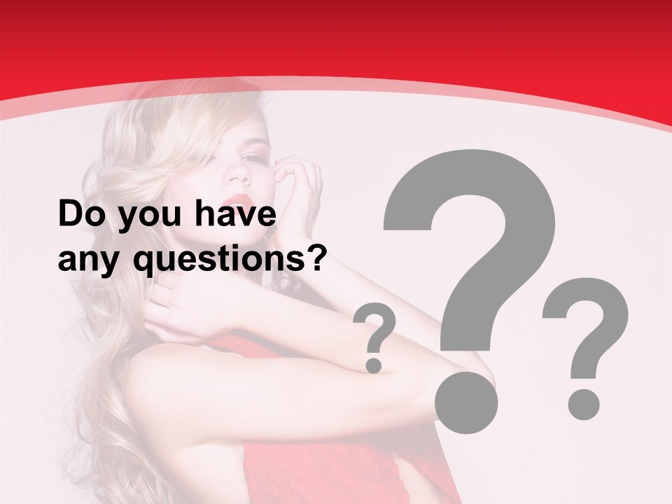 Looking Sensuality White PowerPoint Template