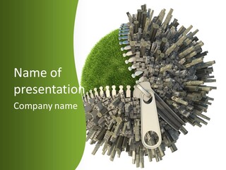 Road Globe Grass PowerPoint Template