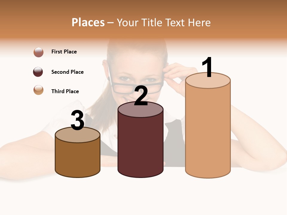 Glasses Businesswoman  PowerPoint Template