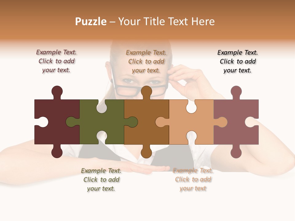 Glasses Businesswoman  PowerPoint Template