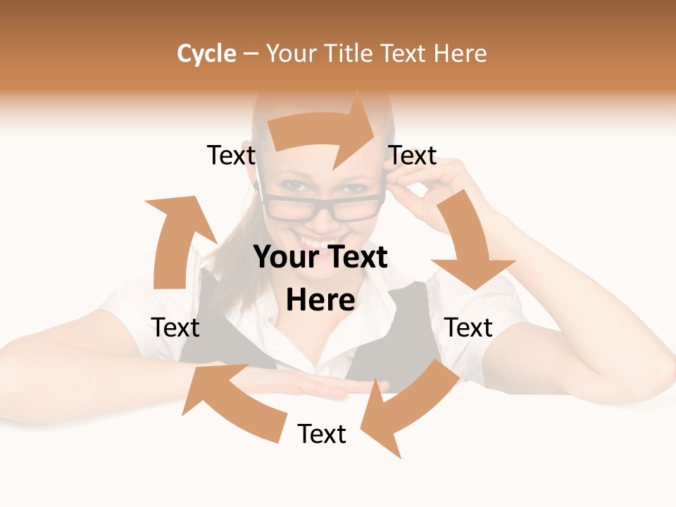 Glasses Businesswoman  PowerPoint Template