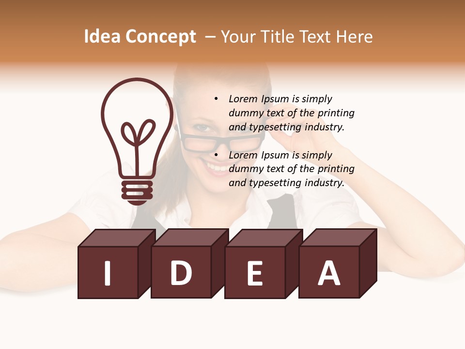 Glasses Businesswoman  PowerPoint Template