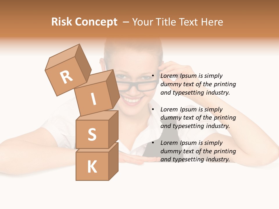 Glasses Businesswoman  PowerPoint Template