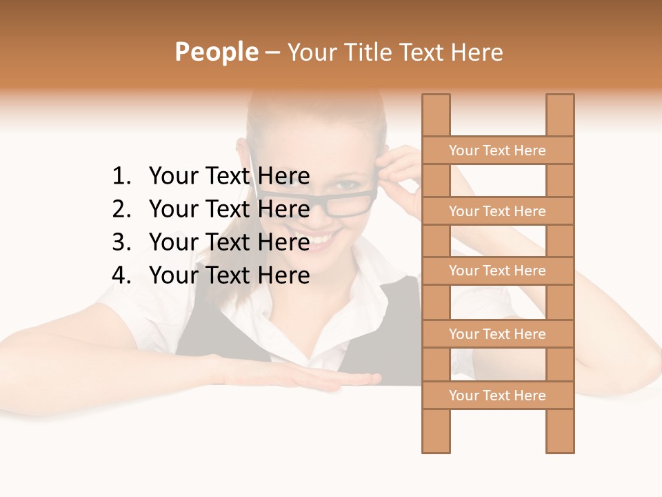 Glasses Businesswoman  PowerPoint Template