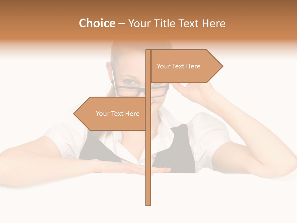 Glasses Businesswoman  PowerPoint Template