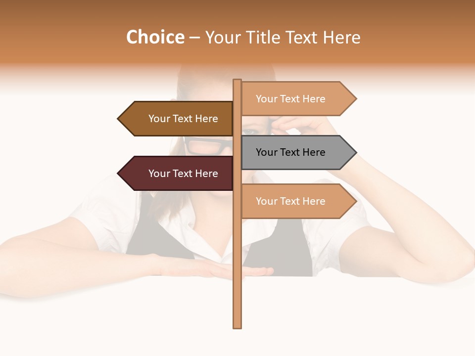 Glasses Businesswoman  PowerPoint Template