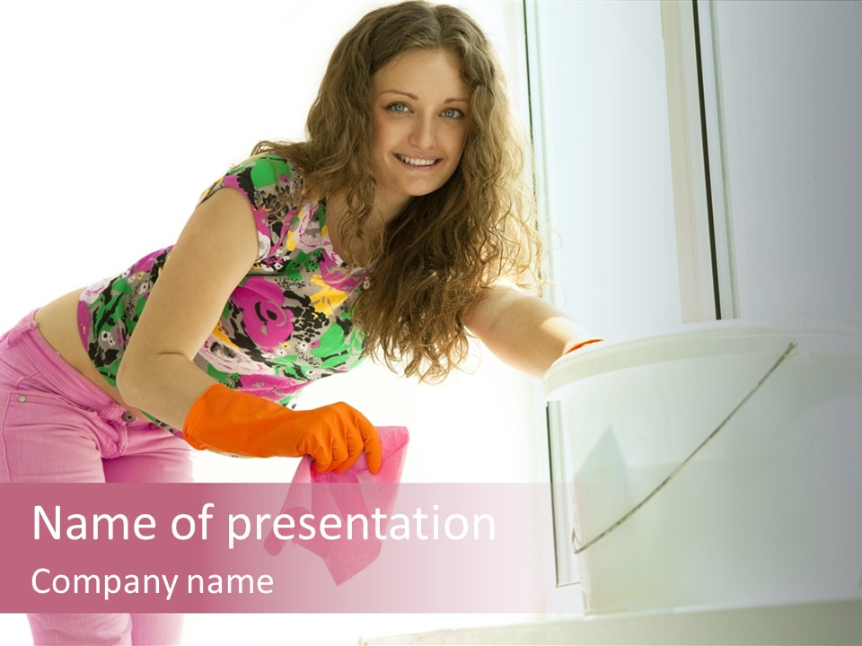 Smiling Woman Lady PowerPoint Template